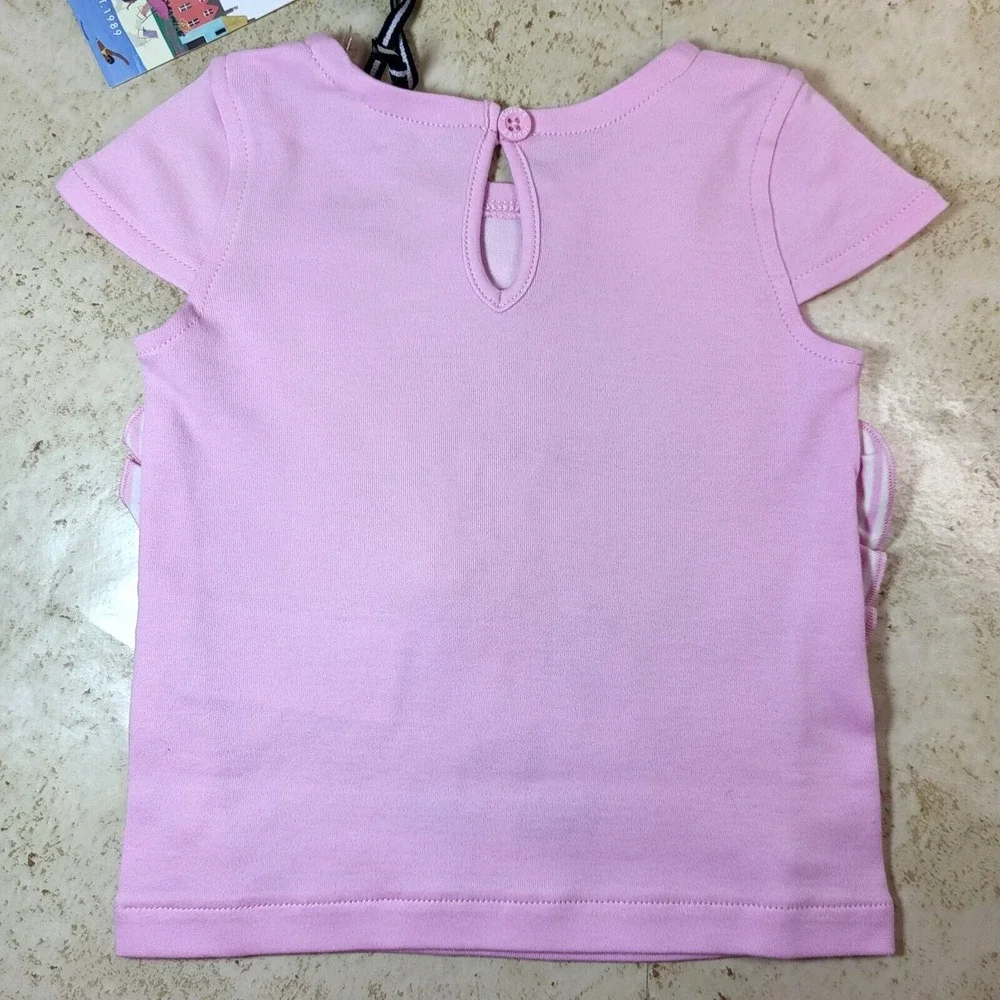 Joules Paula Beach Bunny 2 Piece Pink Short Sleeve Top Stripe Pant 3 Mnth 10-14#